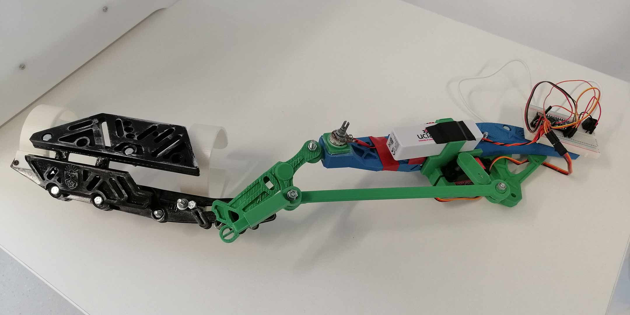 An assistive device with 3D printed parts