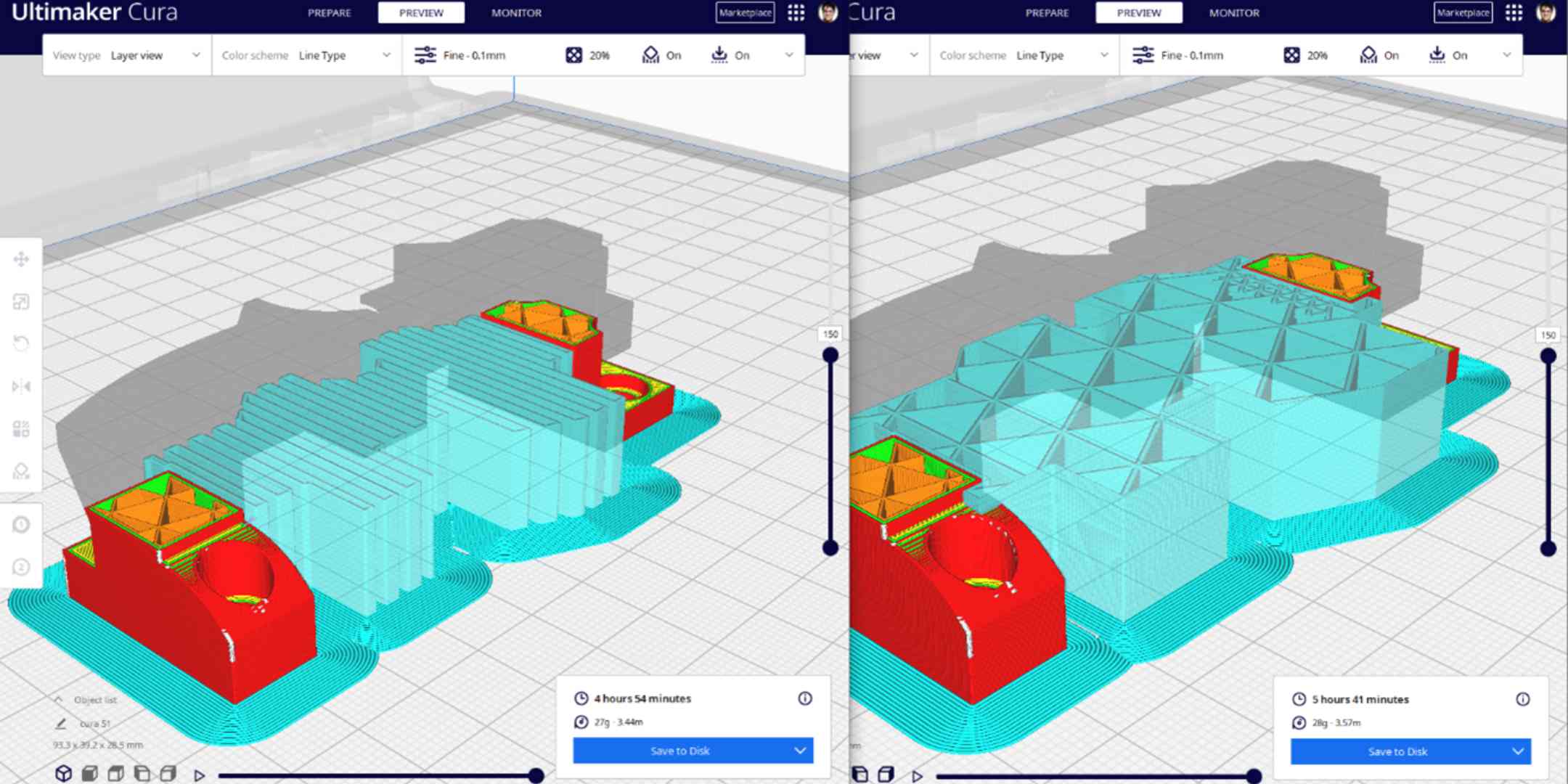 Ultimaker Cura 5.1 - New support structures