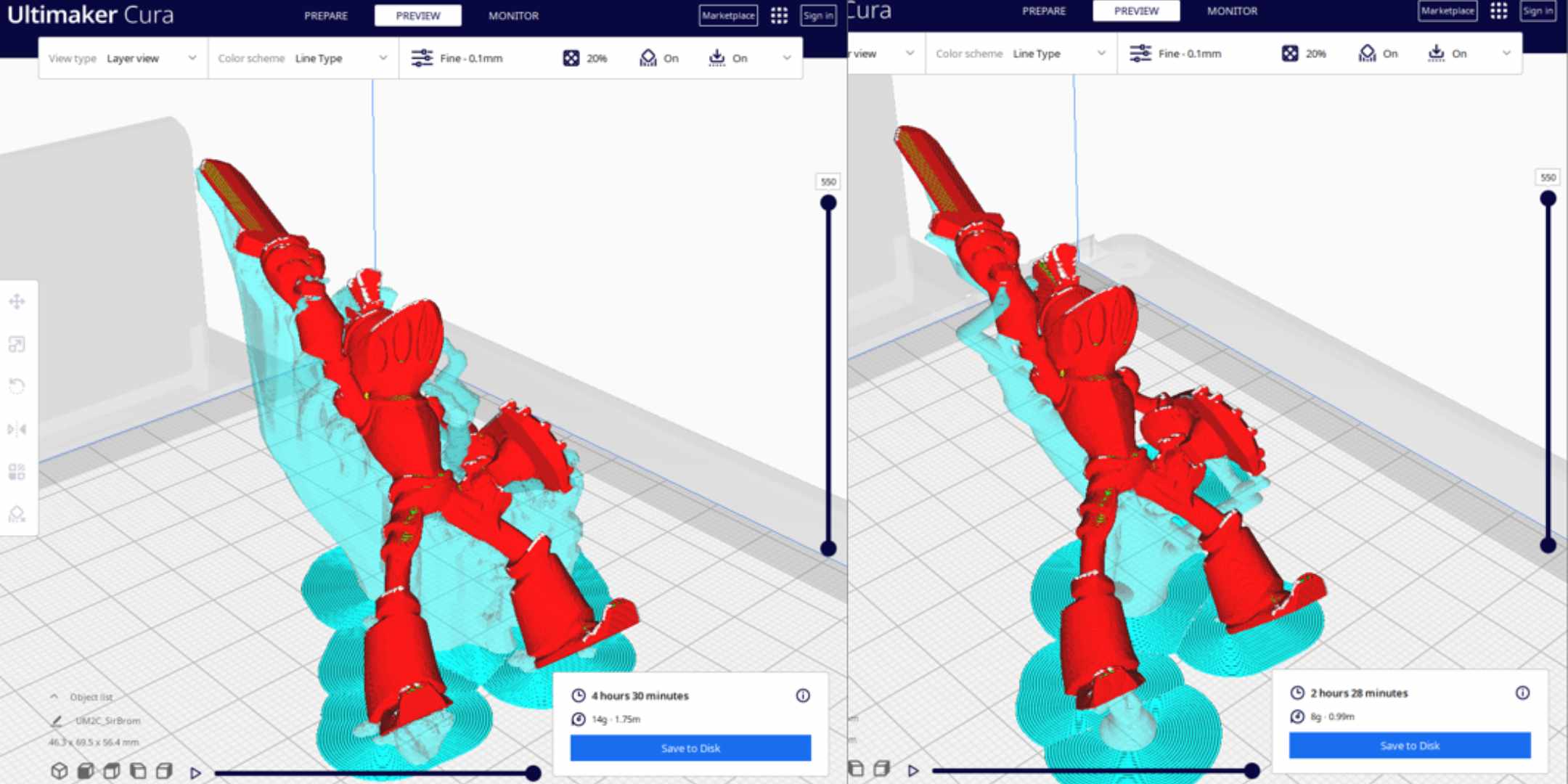 Ultimaker Cura - Significant decrease in printing time