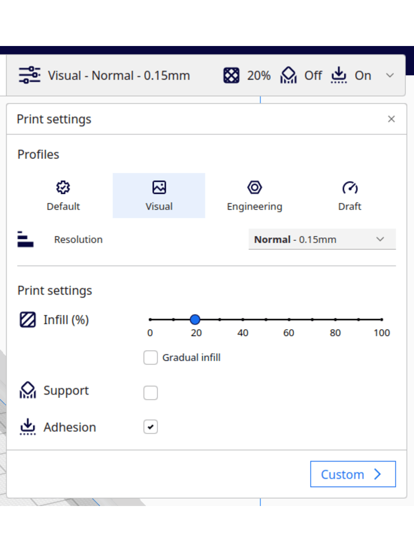 Ultimaker Cura 5.1 New intent profiles